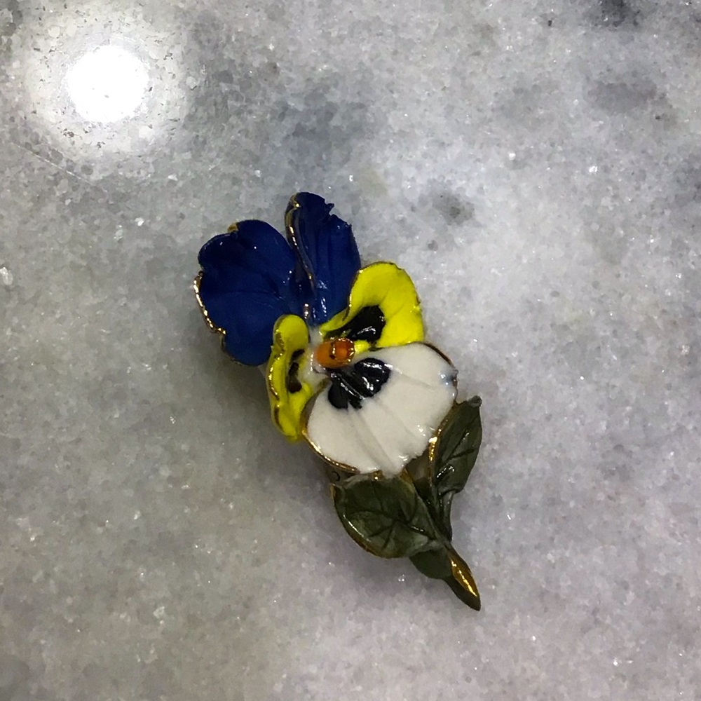 Porcelain Pansy Brooch